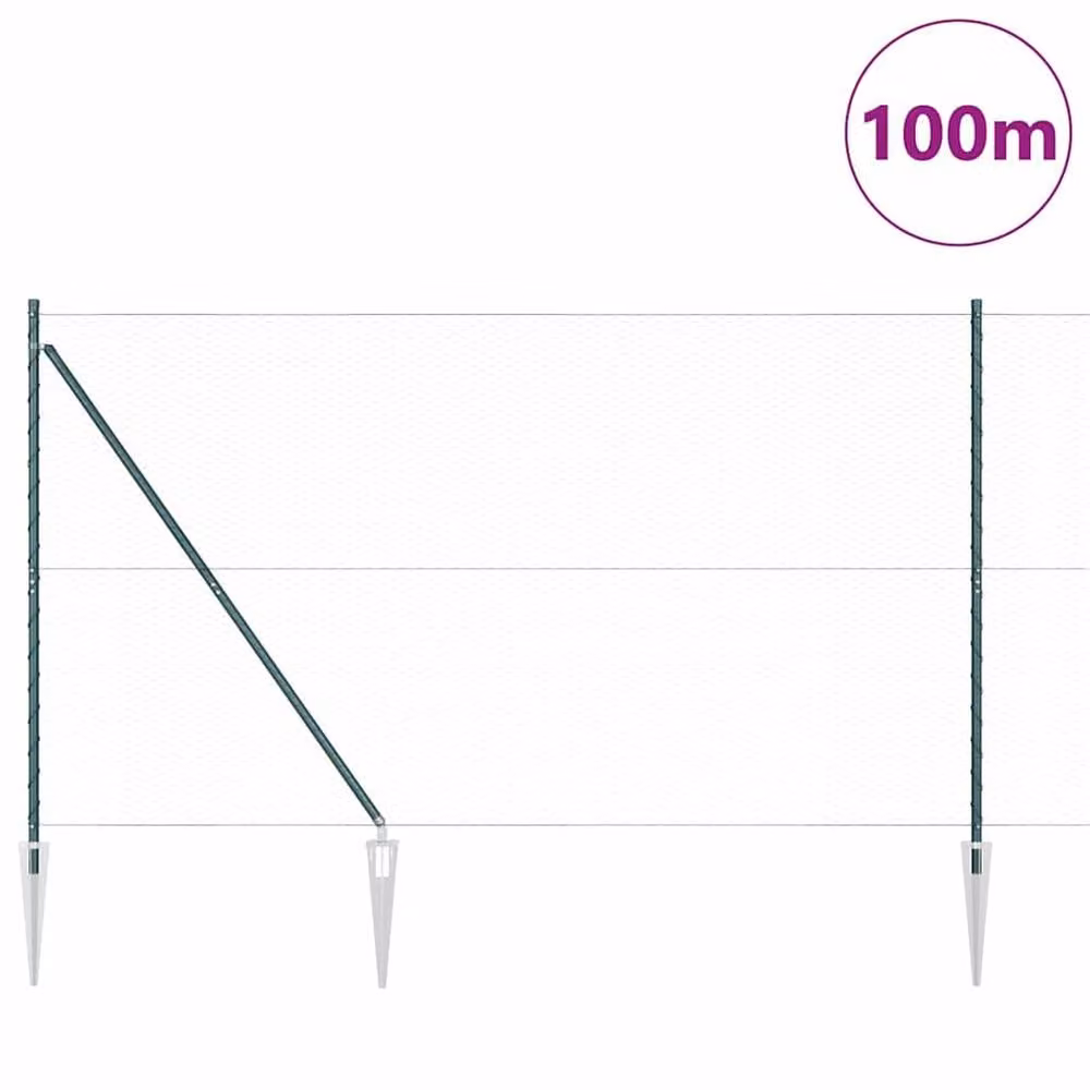 Berkfield Home Green PVC Coated Steel Hexagon Fence, 1.5 m x 100 m – 2