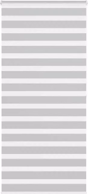 Berkfield Home Zebra Blind in Light Grey, Polyester Fabric, W: 105 cm, H: 200 cm