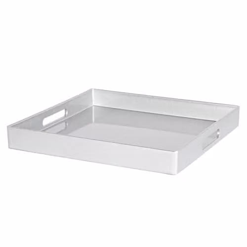 Argon Tableware Silver Melamine Square Serving Tray with Handles, 33 cm – 1