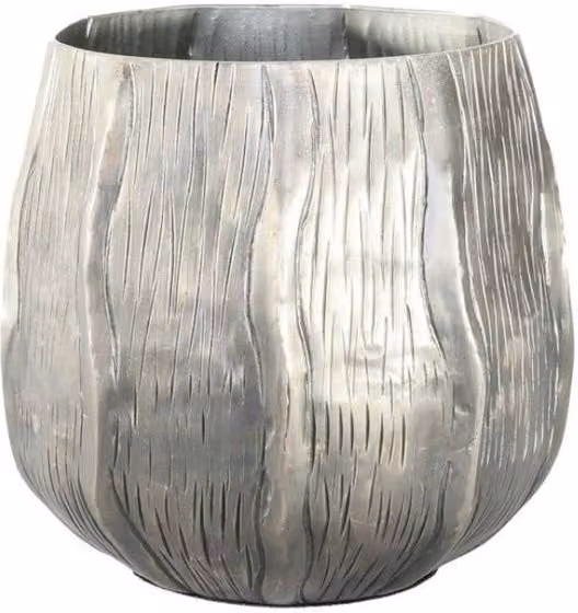 KDMD Antique Silver Eros Metal Tabletop Planter, W: 12 cm, D: 13 cm