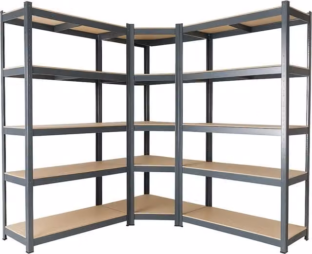 AREBOS Heavy Duty Industrial Corner Shelf Combination in Anthracite Grey Metal