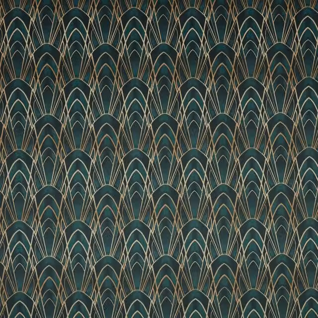 Ashley Wilde Delaunay Emerald Green Art Deco Graphic Velvet Fabric