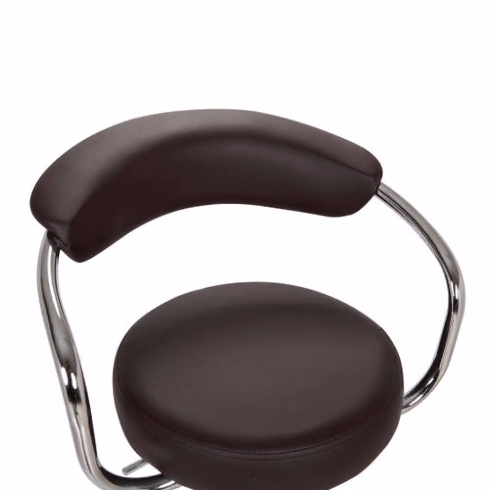 netfurniture Pinnacle Brown Padded Synthetic Leather Kitchen Bar Stool with Arms and Swivel Function – 3