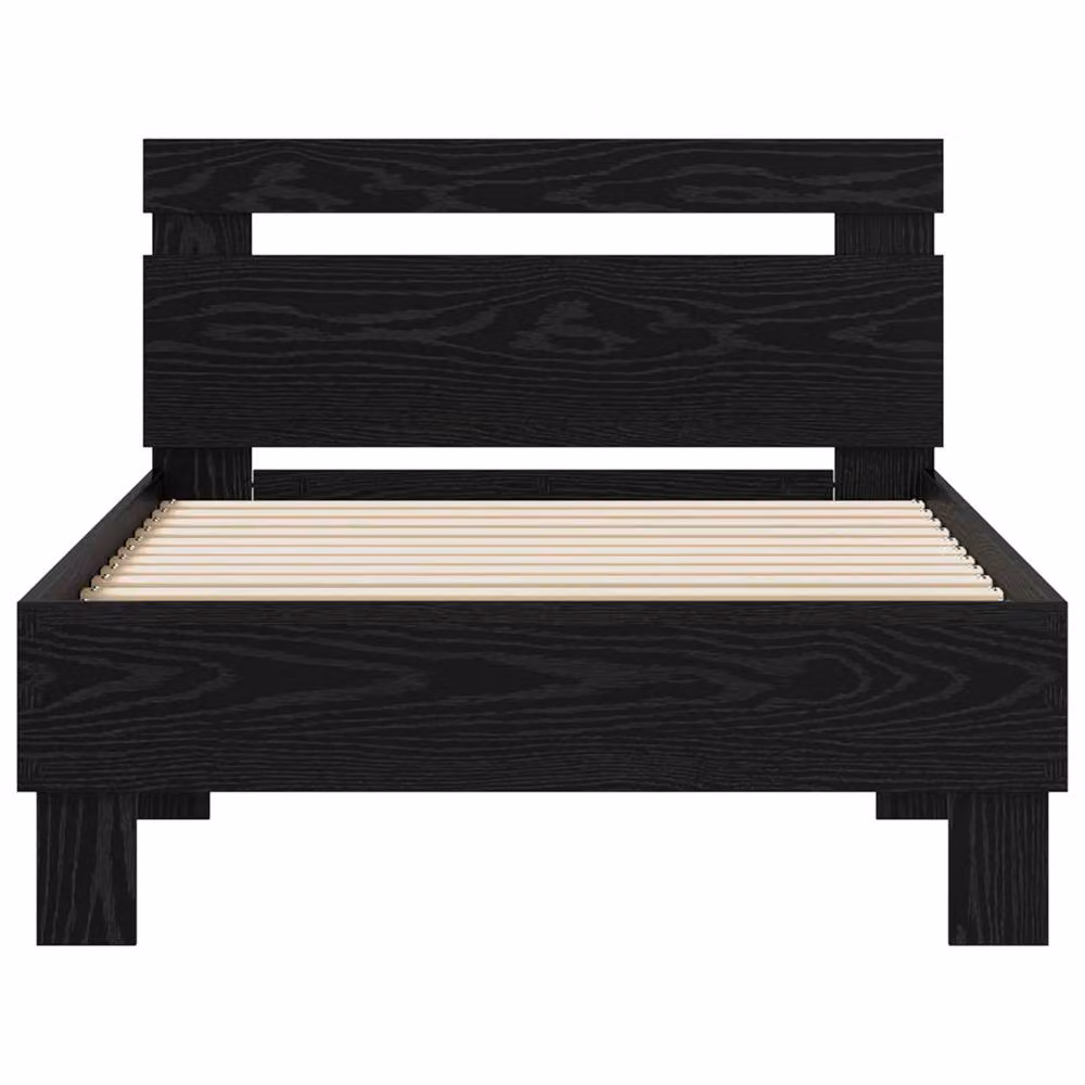 Berkfield Home Modern Bed Frame in Black Oak, W/D/H: 200 x 98.5 x 70 cm – 3