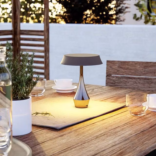 Eglo Turcio Rechargeable LED Portable Outdoor Table Lamp in Bronze – 5