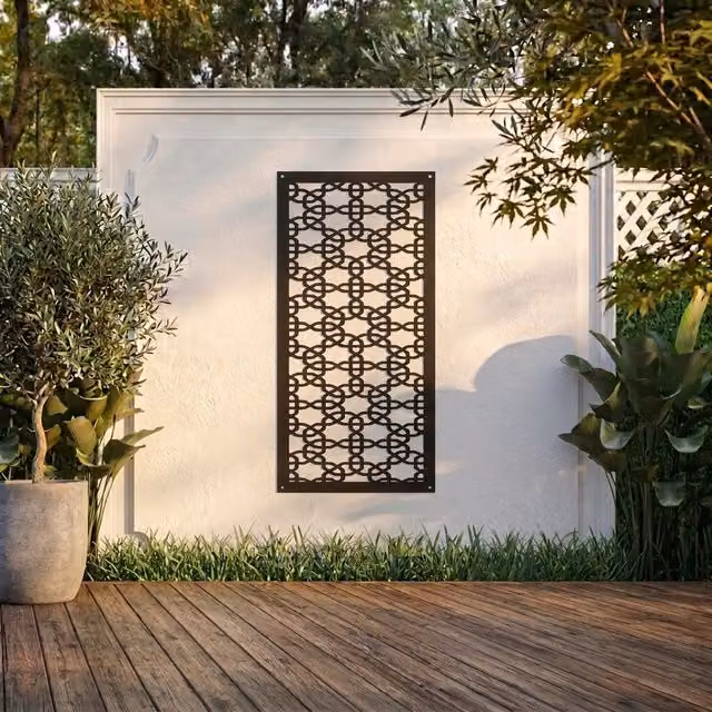 Laser Hut Shafalite Screen Geometric Metal Wall Art in Black