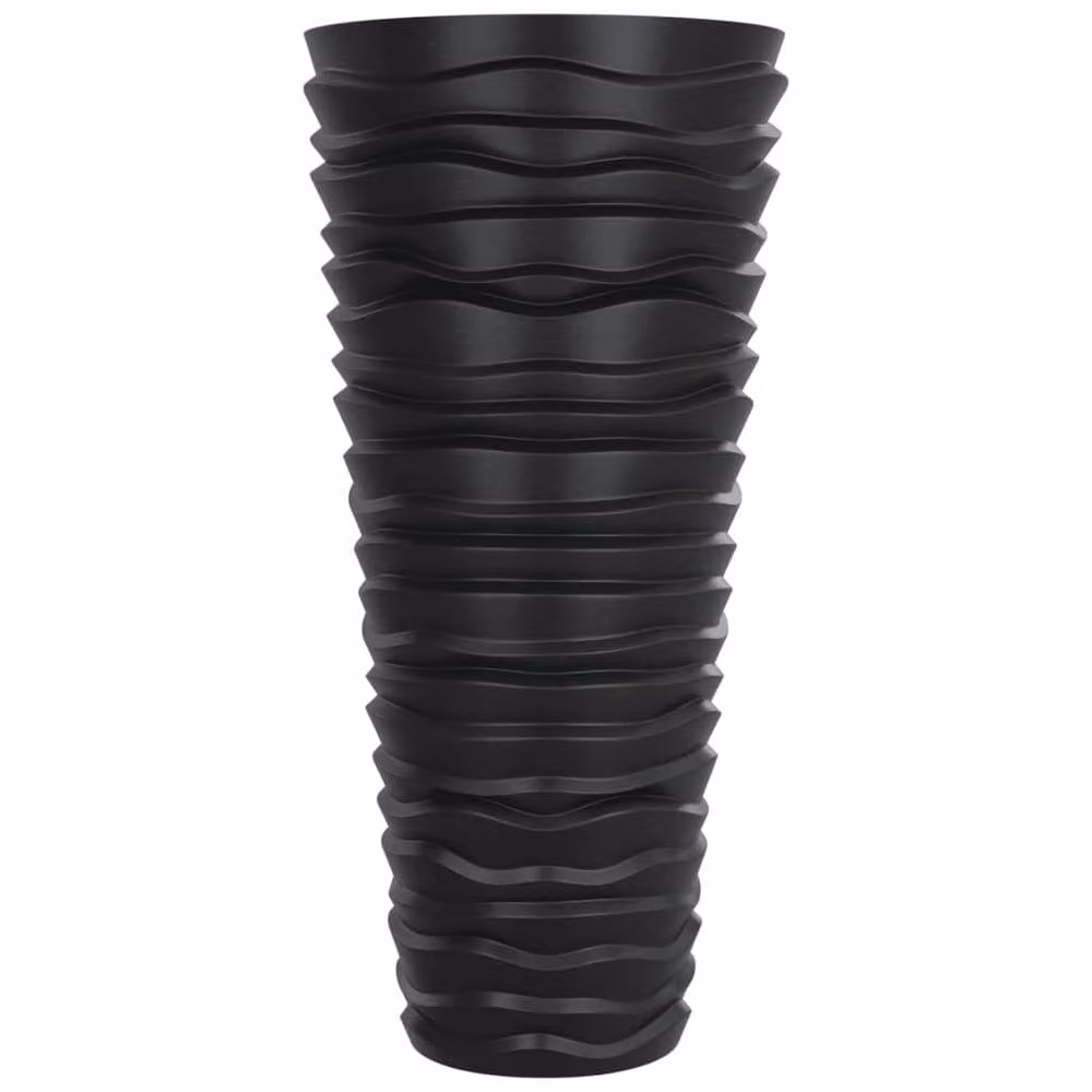 Berkfield Home Planter with Removable Inner Pot in Black and Anthracite with Grooved Look – 4