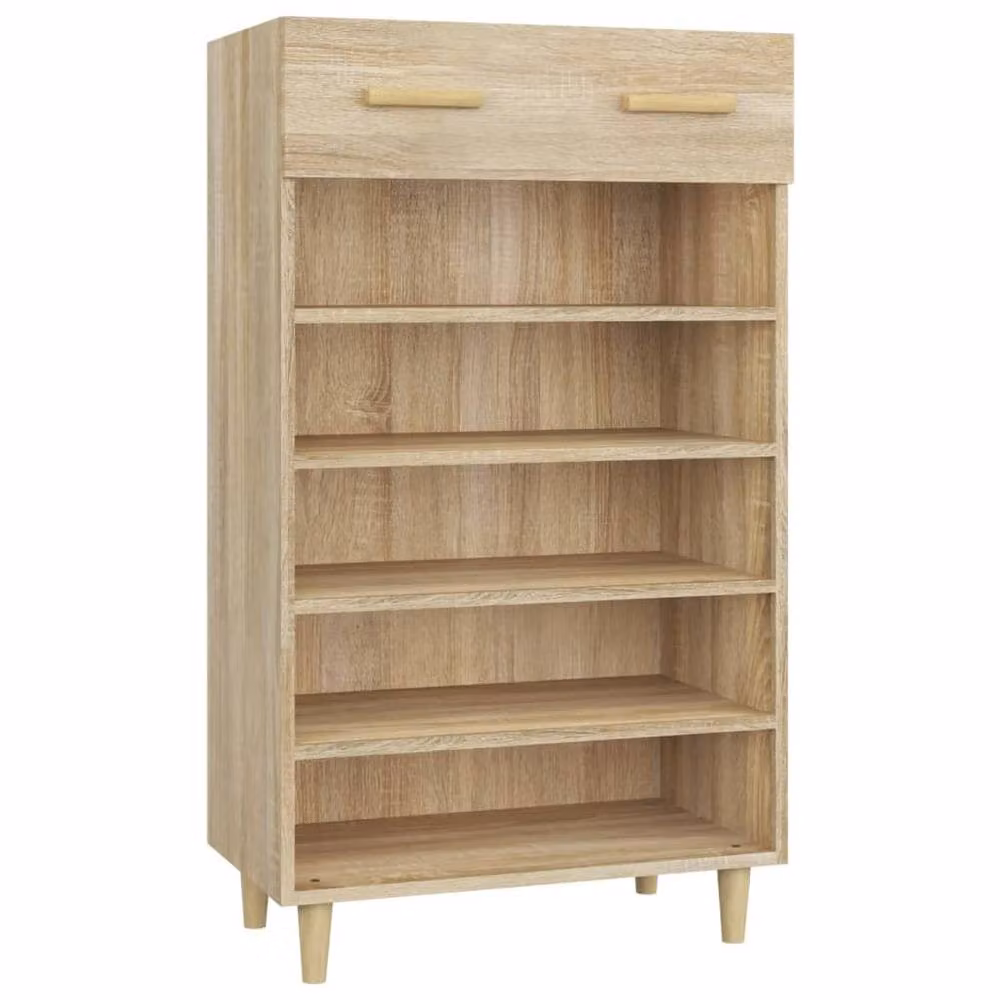 Berkfield Home Sonoma Oak Shoe Cabinet in Brown, W/D/H: 60 x 35 x 105 cm – 2
