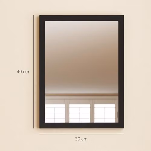 HOMCOM Set of 2 Modern Rectangular Wall Mirrors in Black, W: 40 cm, H: 30 cm – 5