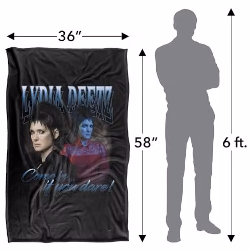LOGOVISION Beetlejuice 2 Lydia Homage Super Soft Silky Touch Fleece Throw Blanket, Multicolour, W/D/H: 91 x 147 x 1 cm – 4