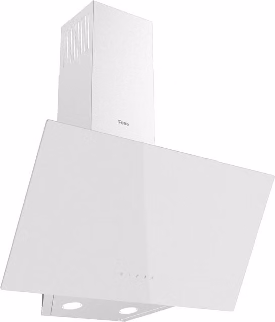 Ferre White Glass Wall Mounted Single Cooker Hood, Width: 60 cm