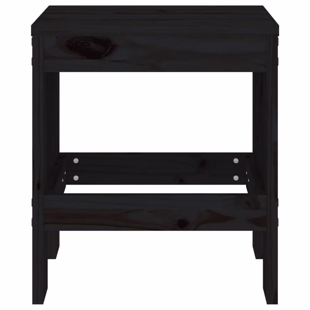 Berkfield Home Set of 2 Black Rustic Garden Stools in Solid Pine Wood, W/D/H: 40 x 36 x 45 cm – 4