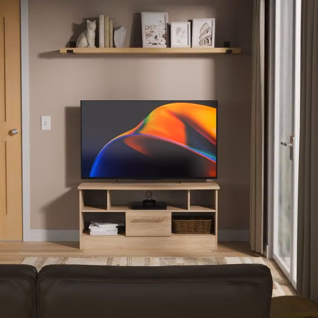 Sherwood Modern Open TV Unit in Bardolino Oak and Brown