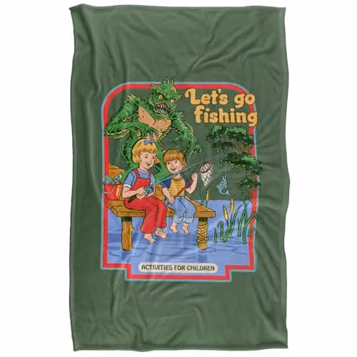 Steven Rhodes Let's Go Fishing Super Soft Fleece Throw Blanket, Multicolour, W/D/H: 91 x 147 cm – 5