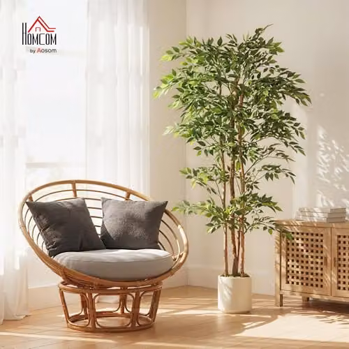HOMCOM 180cm Artificial Tree in Green and White – 2