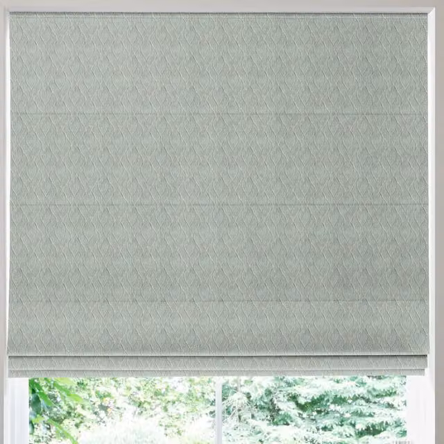 Simply Collection Geometric Blackout Roman Blind in Blue and Green