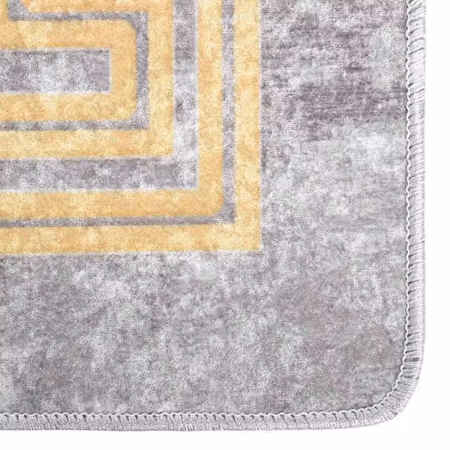 Berkfield Home Washable Grey Anti Slip Round Rug, Diameter: 100 cm