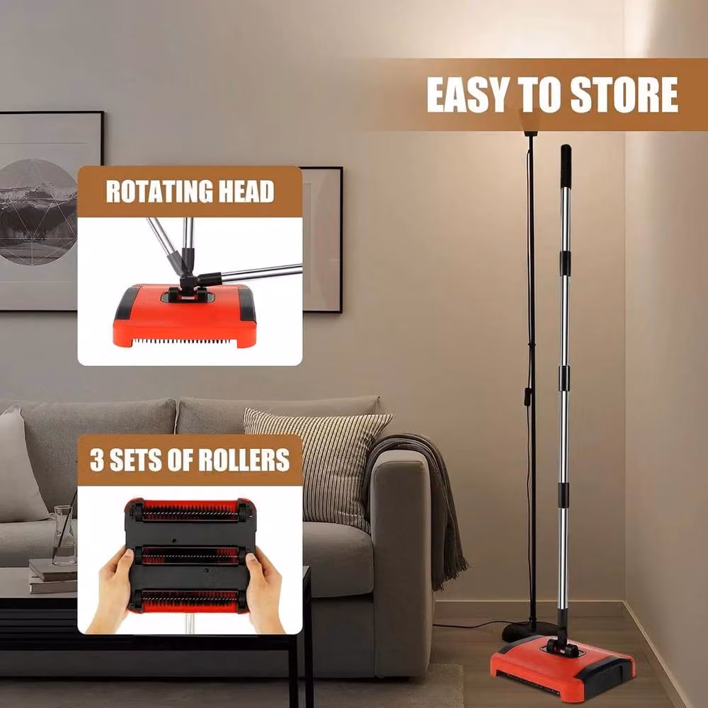 SPETLEK Manual Carpet Sweeper in Red – 5