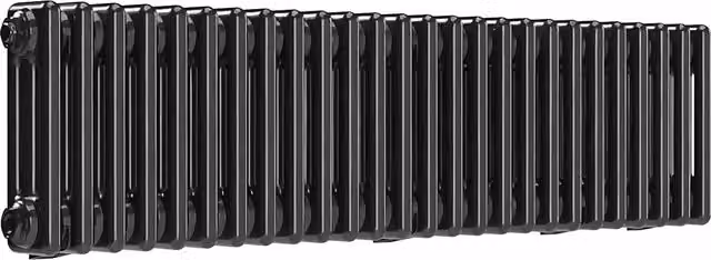 Lux Heat Horizontal Column Radiator in Black Nickel Lacquer, H 30.0 cm x W 119.0 cm