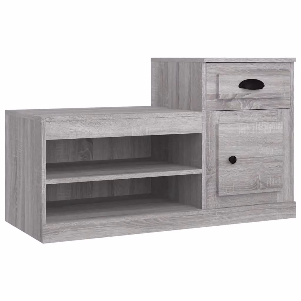 Berkfield Home Grey Sonoma Shoe Cabinet with Hinged Doors and Internal Shelves, W/D/H: 100 x 42 x 60 cm – 2