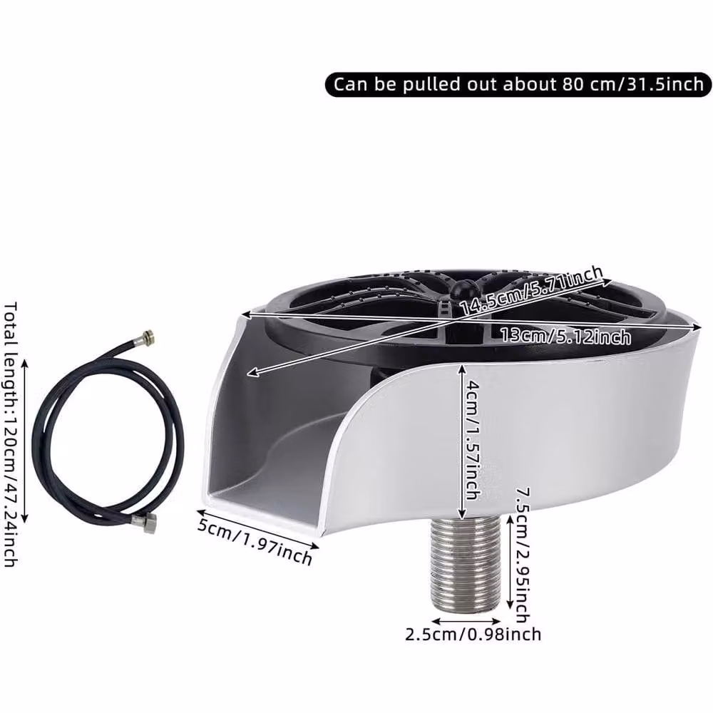 PAWNORA Silver ABS and 304 Stainless Steel Glass Rinser for Kitchen Sinks – 2