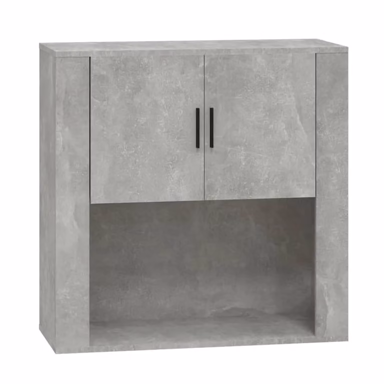 Berkfield Home Wall Mounted Cabinet in Concrete Grey, W/D/H: 80 x 33 x 80 cm