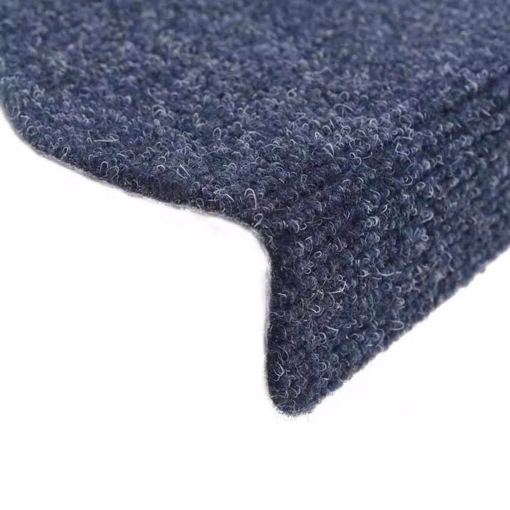 Berkfield Home 15 Piece Self-adhesive Needle Punch Stair Mats, Blue, W: 56 cm, D: 17 cm, H: 3 cm – 4
