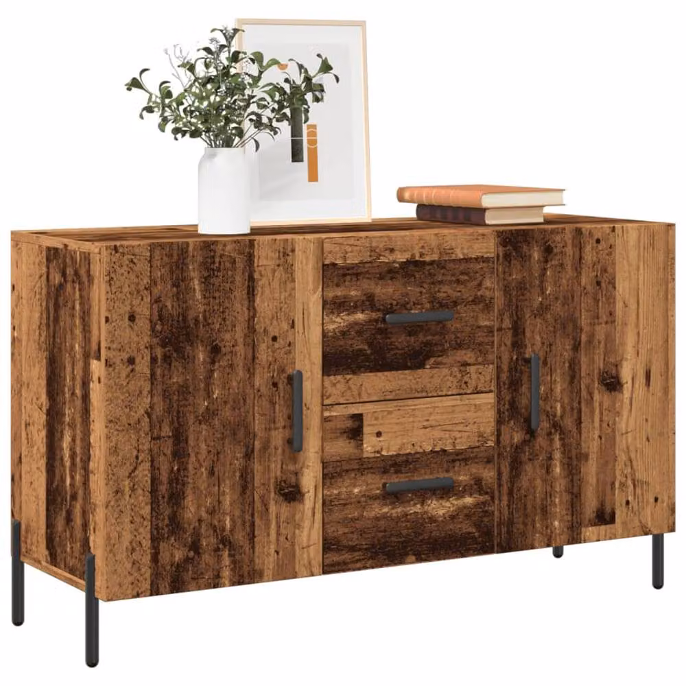 Berkfield Home Old Wood Industrial Sideboard in Brown, W/D/H: 100 x 36 x 60 cm – 2