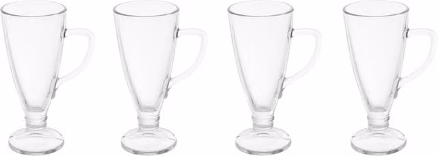 Orsina Set of Four Tapered Latte Glasses in Transparent Glass