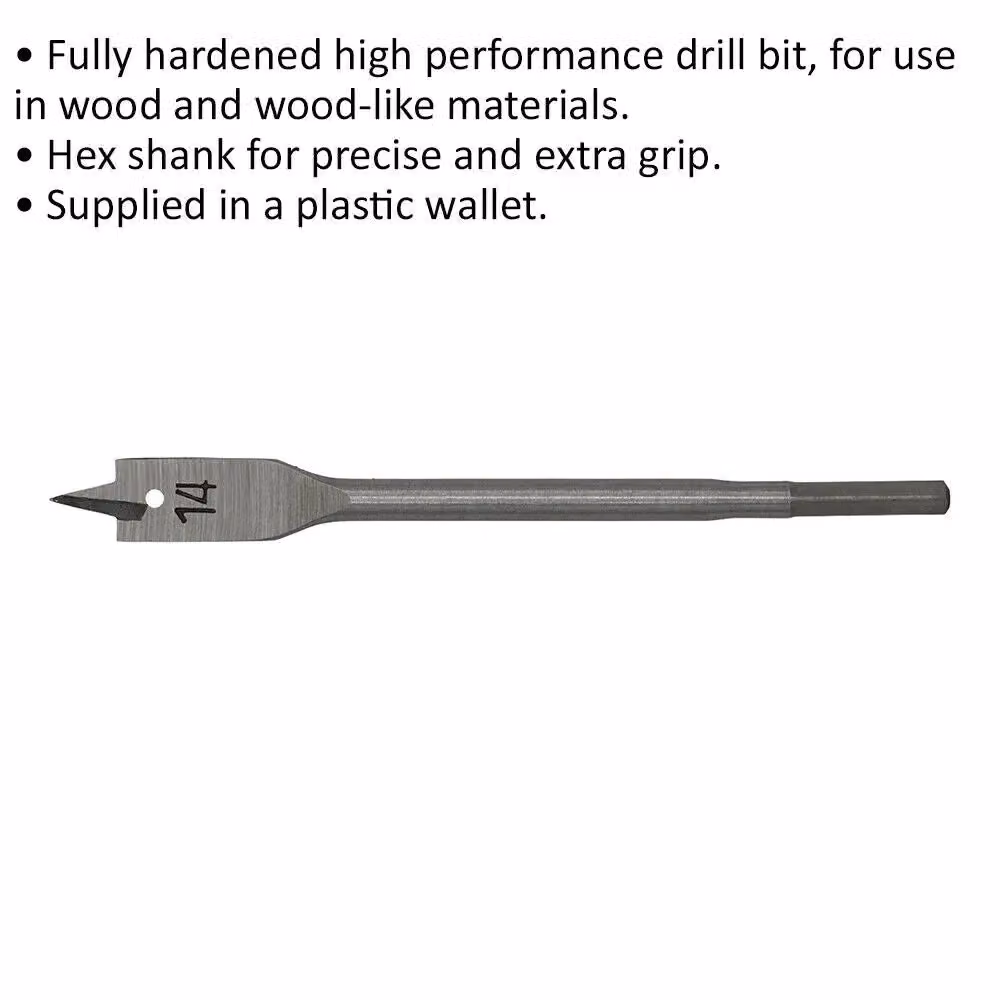 Loops Silver Fully Hardened Wood Drill Bit with Hex Shank, Diameter: 14 mm, Length: 152 mm – 2