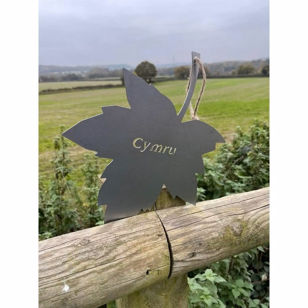 Poppyforge Falling Leaves Metal Hanging Decoration in Grey, W20 x H25 cm – 4