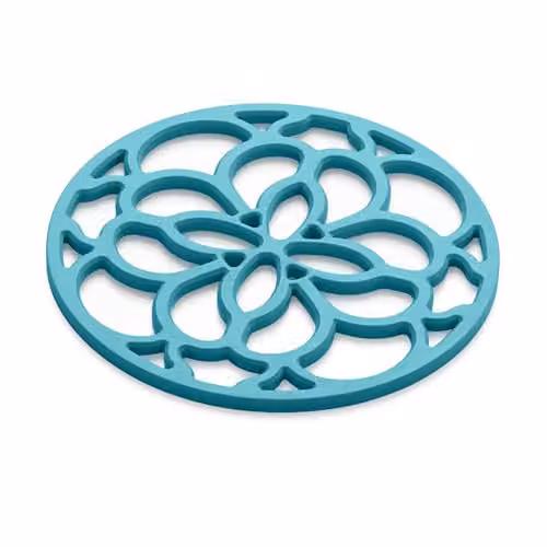 Zeal Silicone Round Geometric Trivet Mat in Blue, Diameter: 18 cm