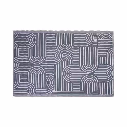 Jack Stonehouse Classic Pattern Outdoor Floor Rug, Grey, W/D/H: 120 x 120 x 1 cm – 2