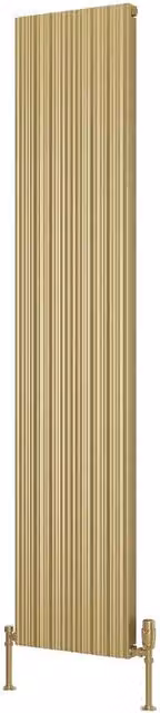 Bathroom Kingdom Melvin Brushed Brass Designer Flat Panel Vertical Radiator, Gold, H: 180 cm, W: 36 cm, D: 3.6 cm