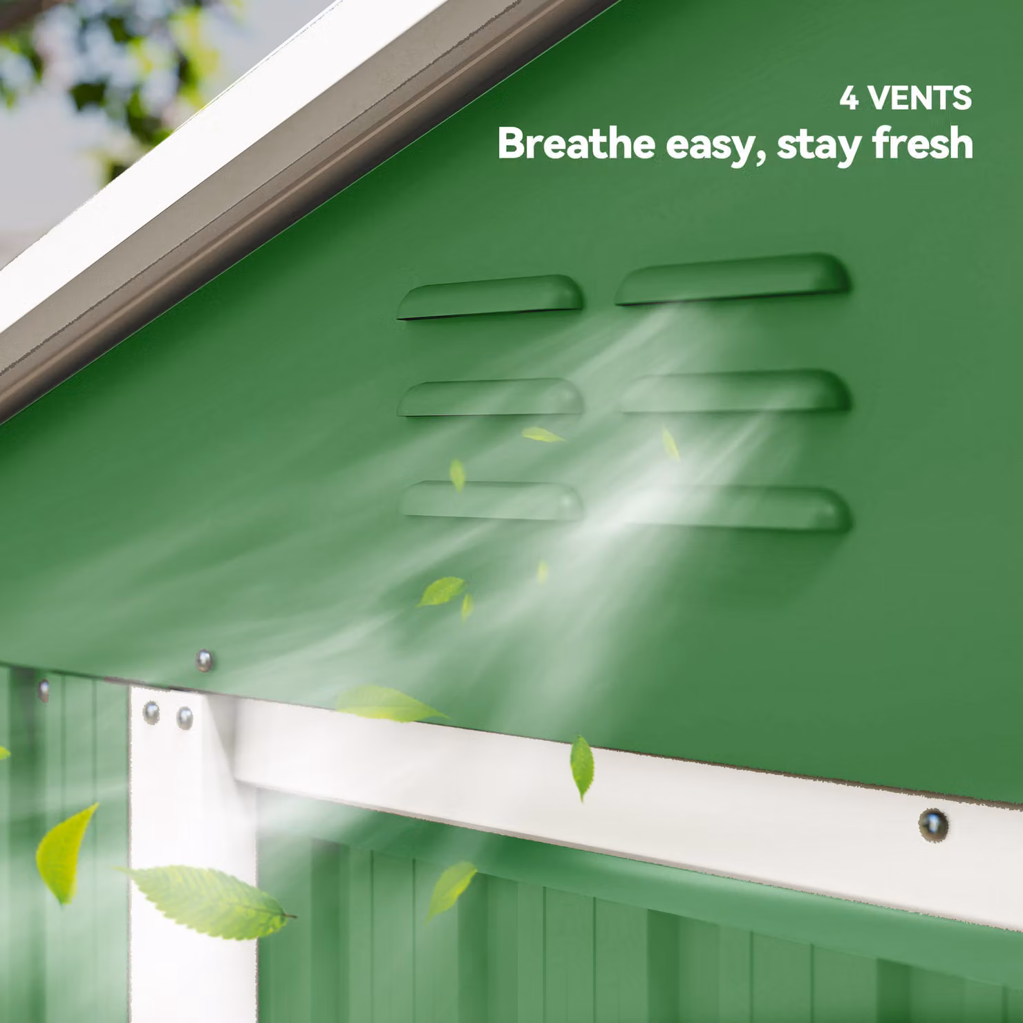 Outsunny Green Metal Garden Storage Shed with Sliding Doors and Side Vent – 7