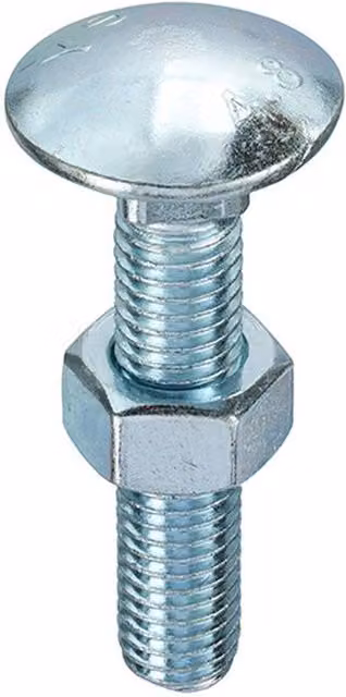 Unifix Grade 4.8 Galvanised Steel M8 x 20 mm Hex Bolts and Nuts in Silver