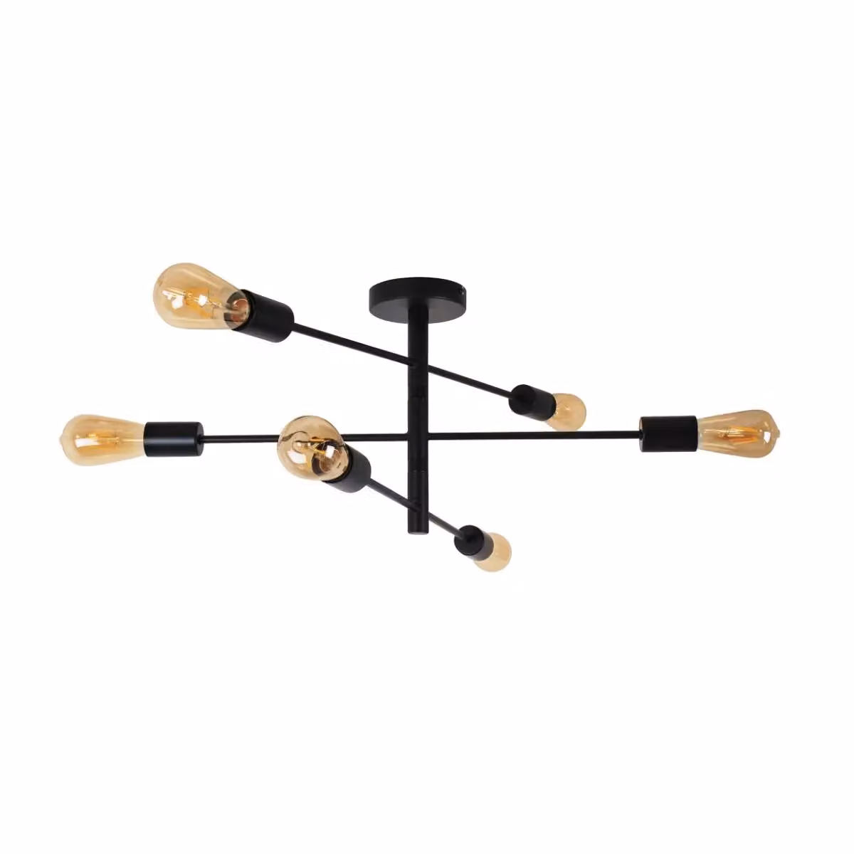 Pagazzi Gosto 6 Light Semi Flush Ceiling Light, Black, W/D/H: 40 x 30 x 66 cm – 2