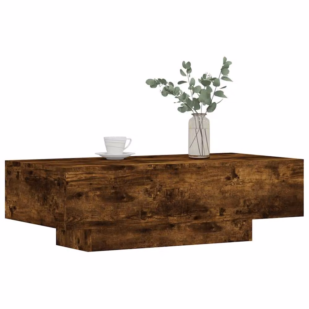 Berkfield Home Modern Rectangular Coffee Table in Smoked Oak Brown, W: 100 cm, D: 49.5 cm, H: 31 cm – 3