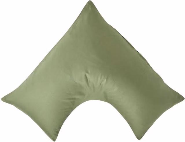 Homescapes Organic Egyptian Combed Cotton V Shaped Pillowcase in Moss Green