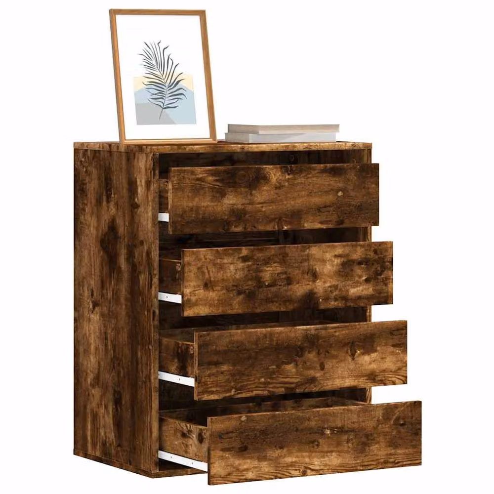 Berkfield Home Classic Corner Chest of Drawers in Smoked Oak Brown, W: 60 cm, D: 41 cm, H: 76 cm – 1