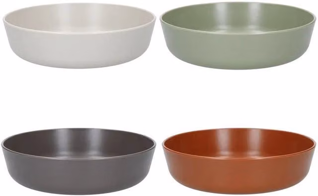 Mikasa Summer Set of 4 Multicolour Plastic Shallow Bowls, 18 cm