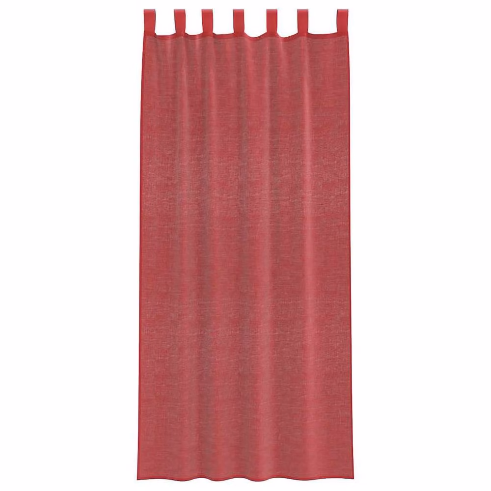 Berkfield Home Red Voile Fabric Panel Curtains with Tabs, 2 Pack, W: 140 cm, H: 245 cm – 3