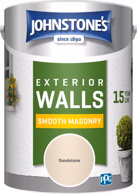 Johnstone's Smooth Masonry Paint in Sand, 5 l – 5