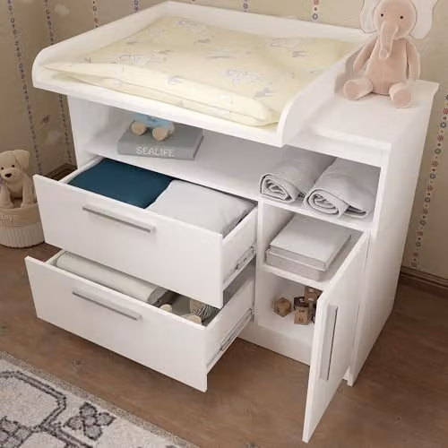 Shefa Kids 1150 Baby Changing Unit and Dresser in White – 3