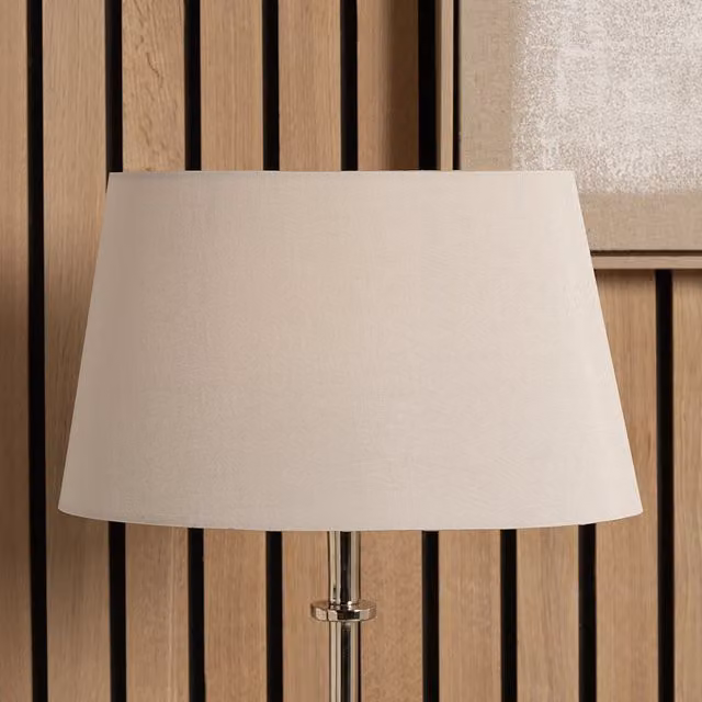 Pacific Lifestyle Oval Ellipse Polysilk Tapered Table Lamp Shade in Brown and Beige, 25 cm
