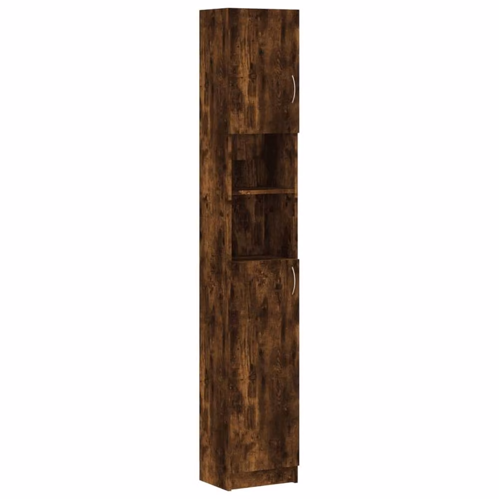 Berkfield Home Premium Bathroom Cabinet in Smoked Oak Brown, W/D/H: 32 x 25.5 x 190 cm – 3