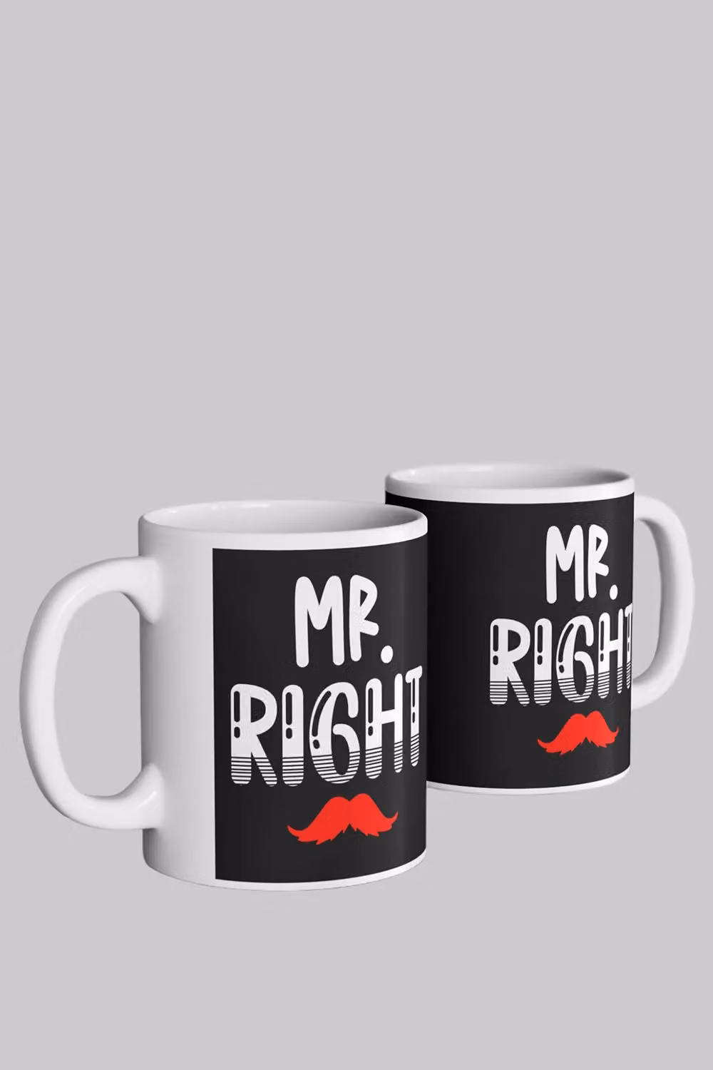 Simply Stunning Mugs Handcrafted Personalised Mr. Right and Mrs. Always Right Ceramic Mug Set of 2 in White and Red – 2