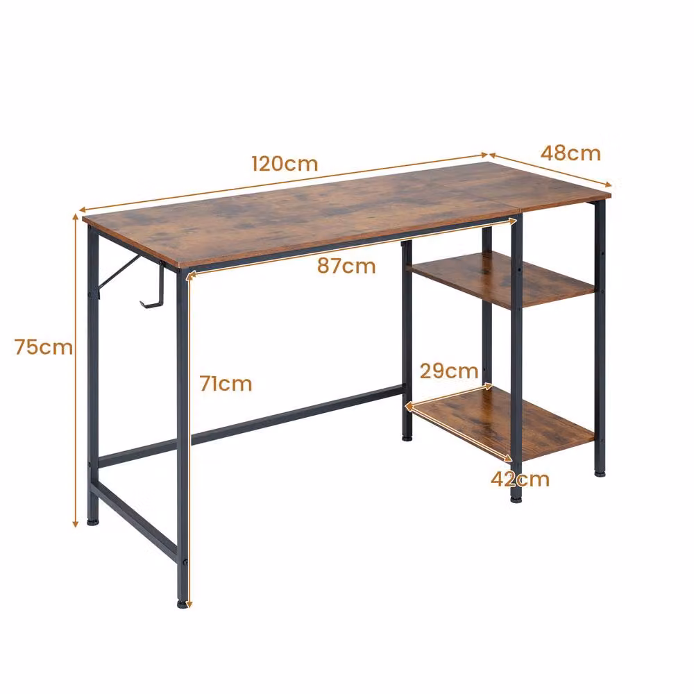 Costway Reversible Modern Home Office Computer Desk in Brown – 2