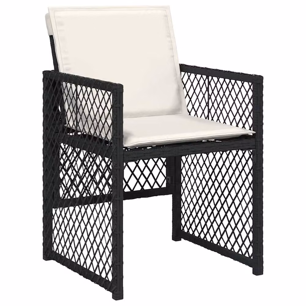 Berkfield Home 11 Piece Garden Dining Set with Black Poly Rattan and Cushions – 3