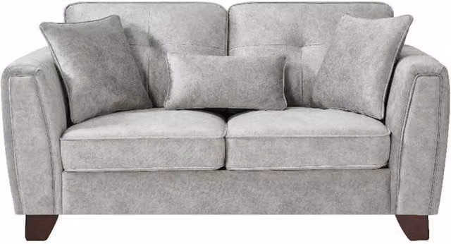 Comfy Living Ltd Grey Microfibre 2 Seater Sofa with Scatter Cushions
